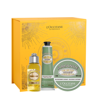 Presente Amêndoa: Óleo de Banho e Creme Hidratante Corpo e Mãos,  Presente Amêndoa: Óleo de Banho e Creme Hidratante Corpo e Mãos